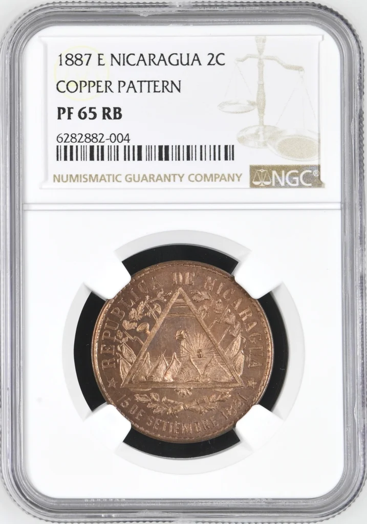 Nicaragua 2 Centavo 1887 E NGC PF65RB 0161632