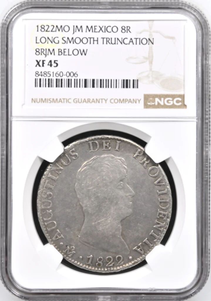 Imperial Era 8 Reales 1822 Mo JM NGC XF45 0161639
