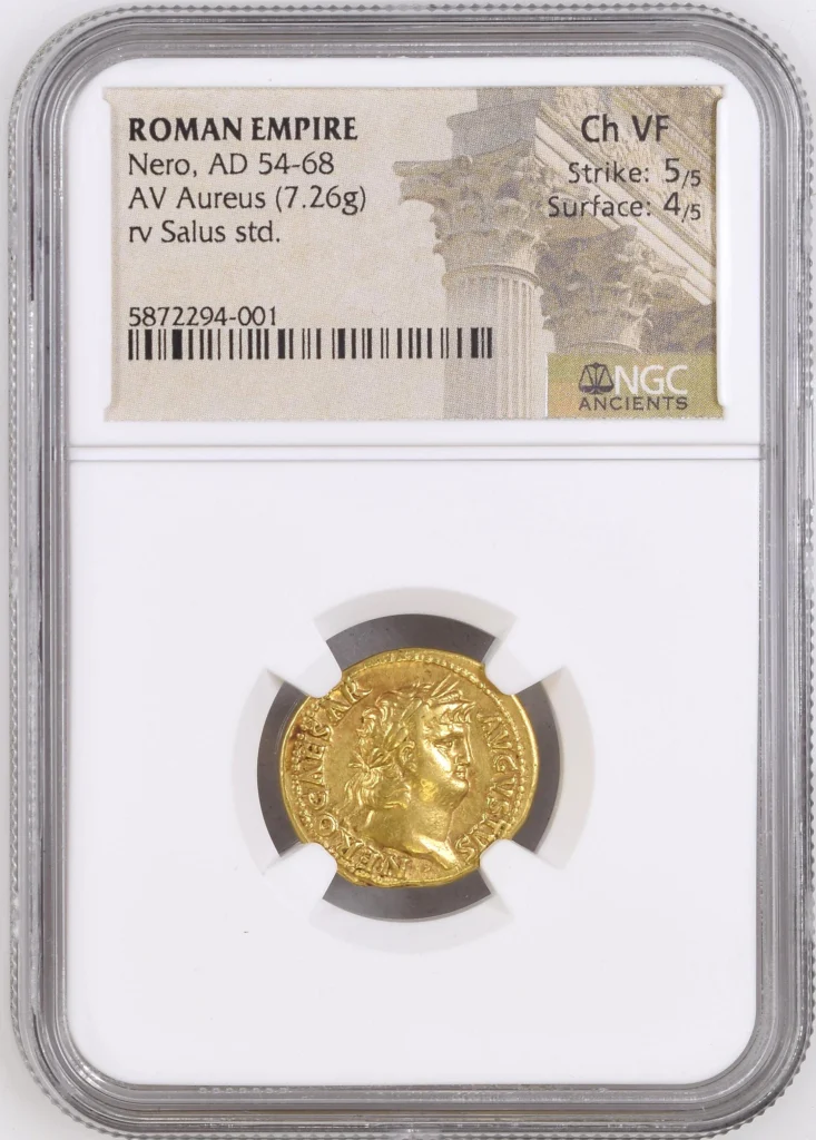 Roman Imperial Nero 54-68 AD AV Aureus NGC Ch VF 0161648