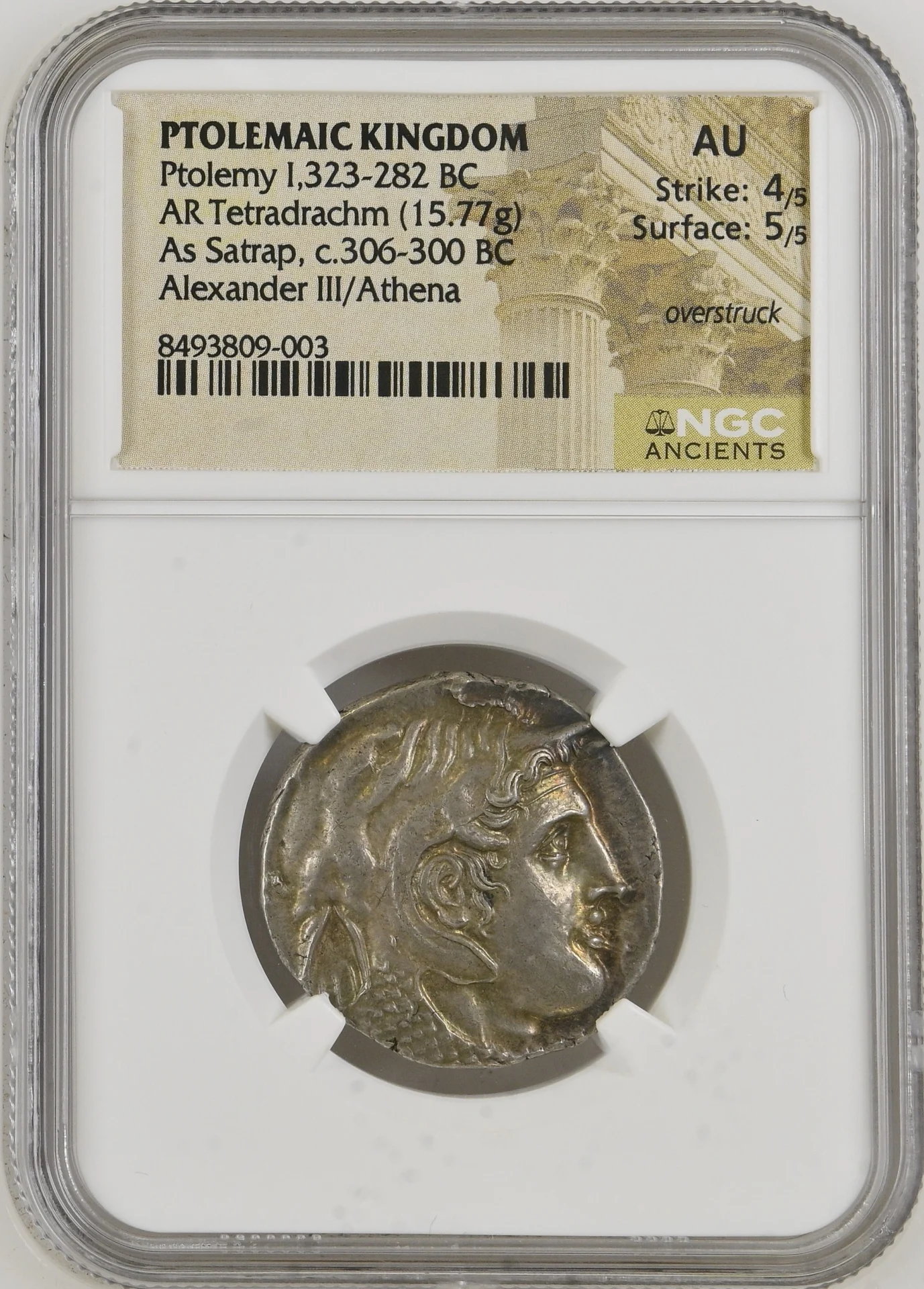 Ancient Coins Greek Ptolemaic Kingdom Ptolemaic Kingdom Ptolemy I 323-282 BC AR Tetradrachm NGC AU 0161660 Ptolemaic Kingdom Ptolemy I 323-282 BC AR Tetradrachm NGC AU 0161660
