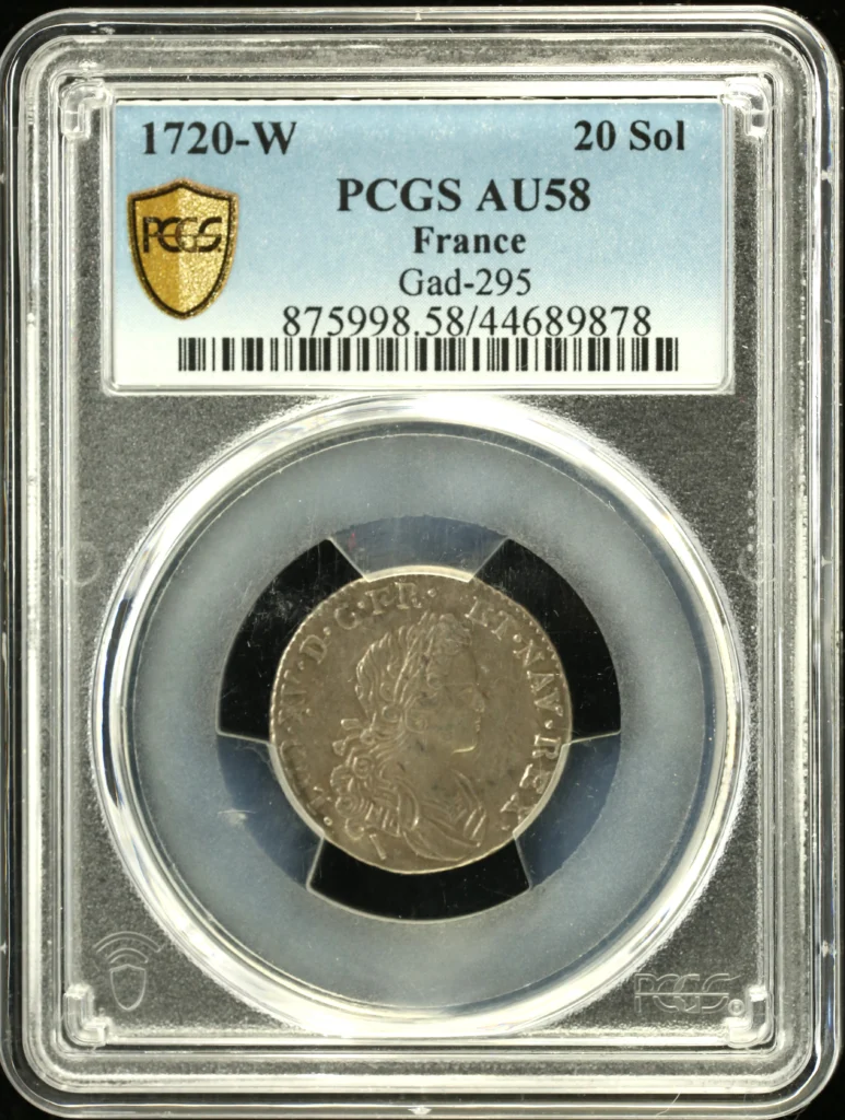 France 20 Sol 1720 W Gad-295 PCGS AU58 0161667