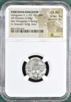 Achaemenid Kings Ancient Coins Greek Persia Persia, Achaemenid Kings Vologases V c. 191-208 AD AR Drachm NGC Ch AU 0161677 Persia, Achaemenid Kings Vologases V c. 191-208 AD AR Drachm NGC Ch AU 0161677