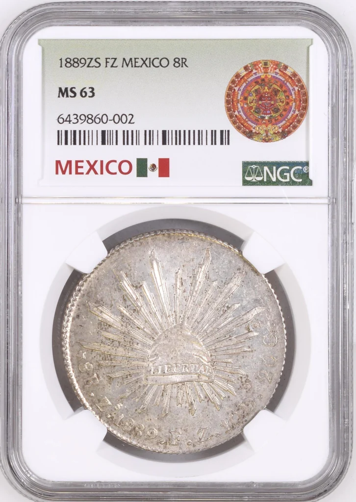 Zacatecas 8 Reales 1889 Zs FZ NGC MS63 0161713