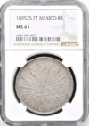 Mexican Coins Republic 8 Reales Zacatecas Zacatecas 8 Reales 1895 Zs FZ NGC MS61 0161714 Zacatecas 8 Reales 1895 Zs FZ NGC MS61 0161714