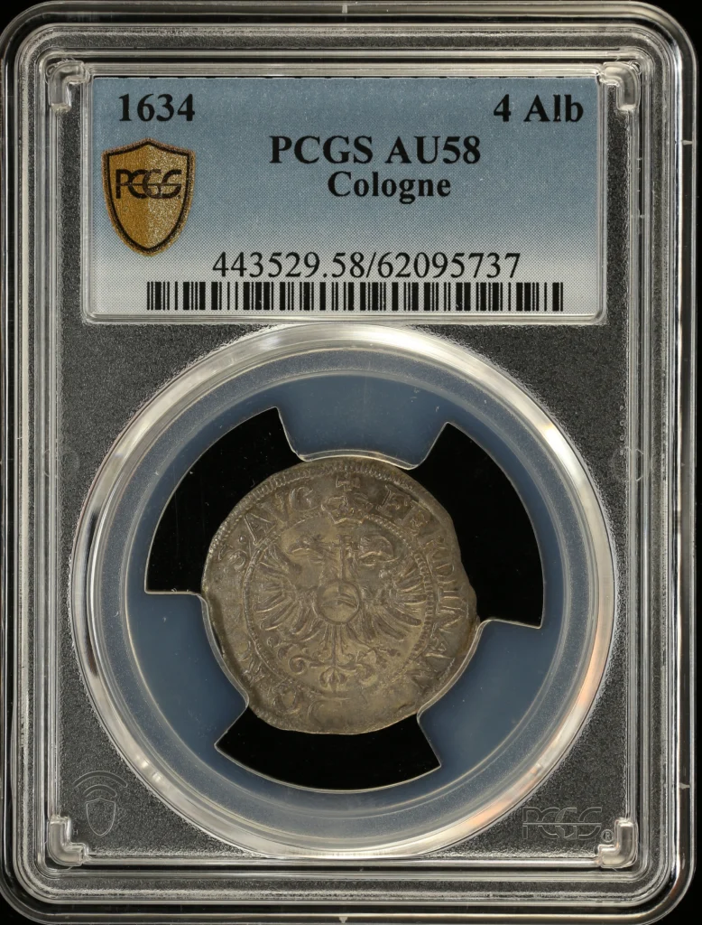 Germany 4 Albus 1634 Cologne PCGS AU58 0161405