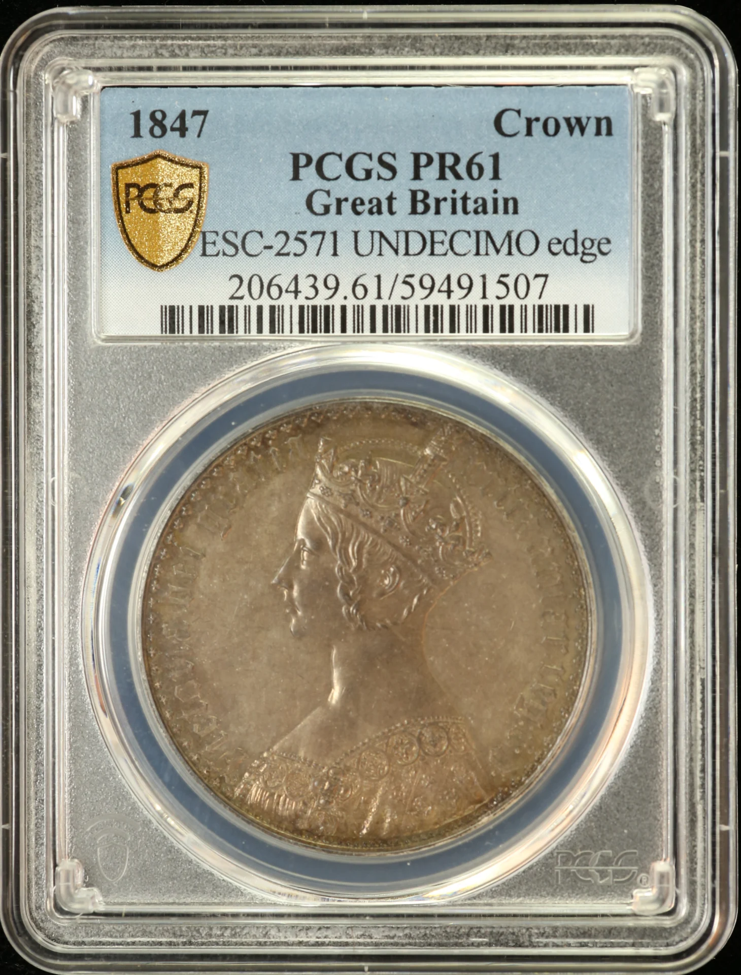 Europe UK (Great Britain) World Coins UK (Great Britain) Crown 1847 PCGS PR61 0161620 UK (Great Britain) Crown 1847 PCGS PR61 0161620