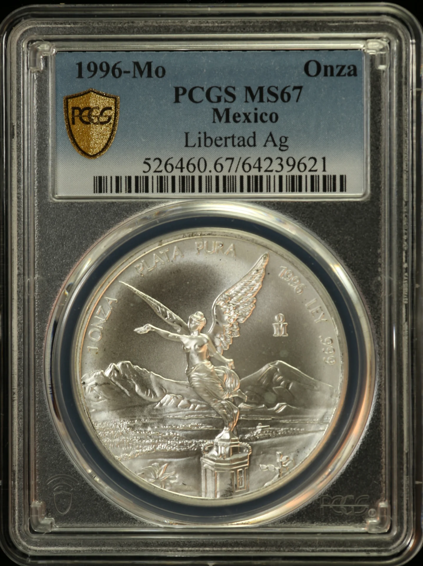 Mexican Coins Modern Silver & Minors Onza Modern Silver & Minors Onza 1996 Mo PCGS MS67 0161393 Modern Silver & Minors Onza 1996 Mo PCGS MS67 0161393