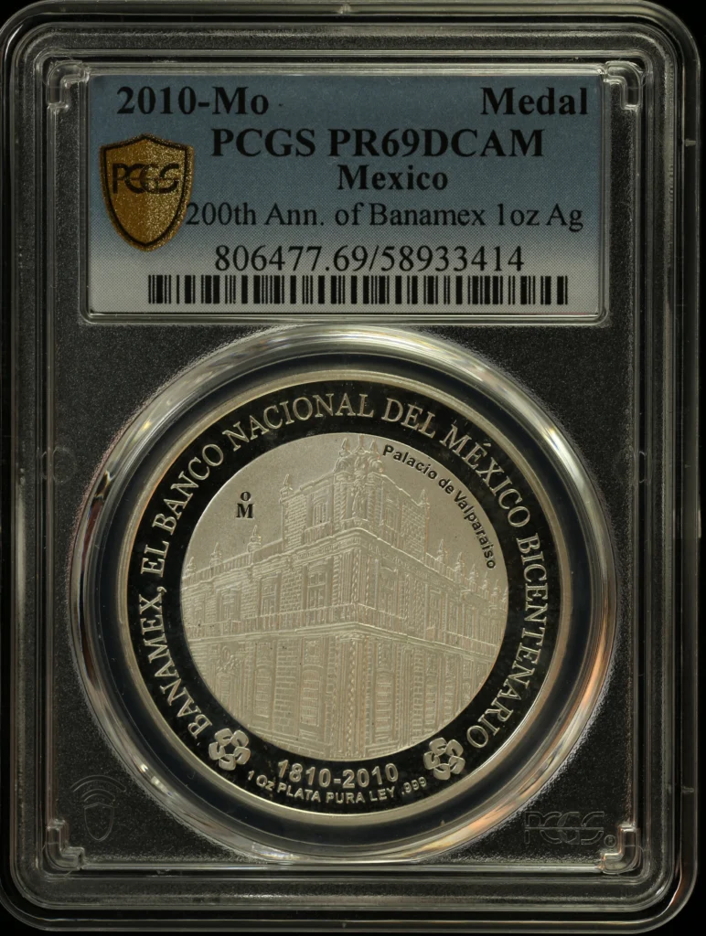 Medals & Tokens Mexican Coins Medals & Tokens 200th Avviversary of Banamex 1oz Silver Medal 2010 Mo PCGS PR69DCAM 0161541 Medals & Tokens 200th Avviversary of Banamex 1oz Silver Medal 2010 Mo PCGS PR69DCAM 0161541
