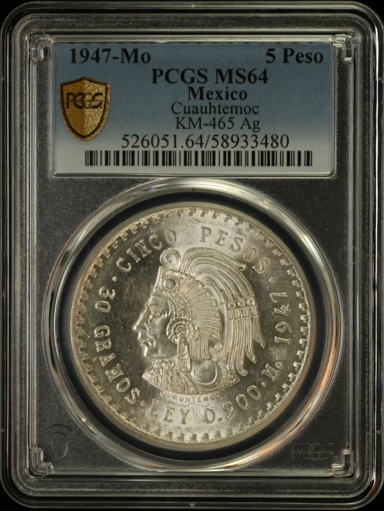 Modern Silver & Minors 5 Peso 1947 Mo PCGS MS64 KM-465 0161500