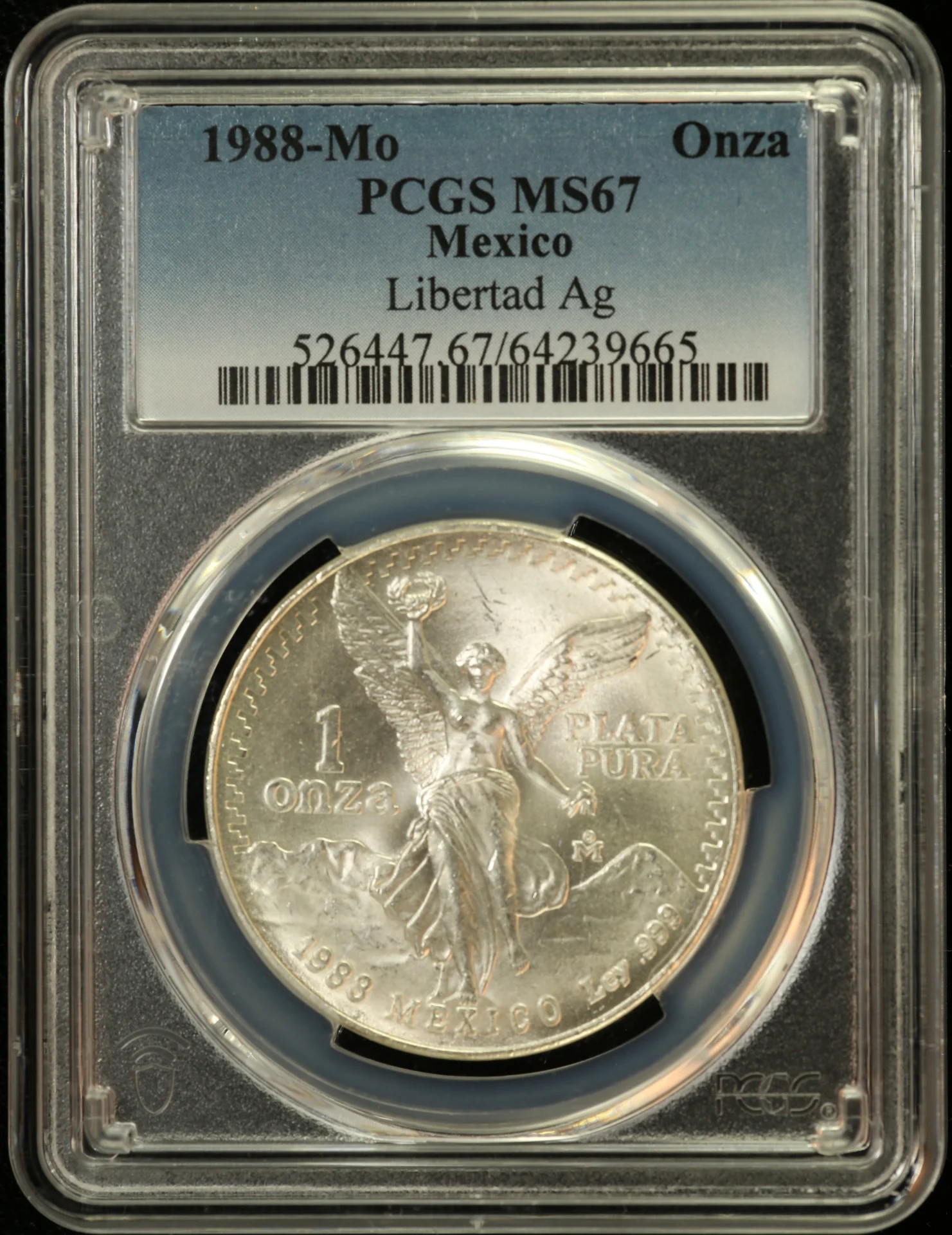Mexican Coins Modern Silver & Minors Onza Modern Silver & Minors Onza 1988 Mo PCGS MS67 0161573 Modern Silver & Minors Onza 1988 Mo PCGS MS67 0161573