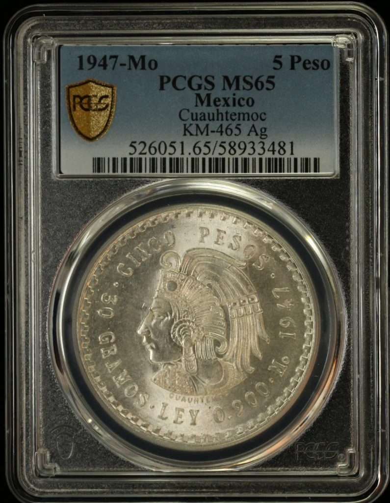Modern Silver & Minors 5 Peso 1947 Mo PCGS MS65 KM-465 0161552