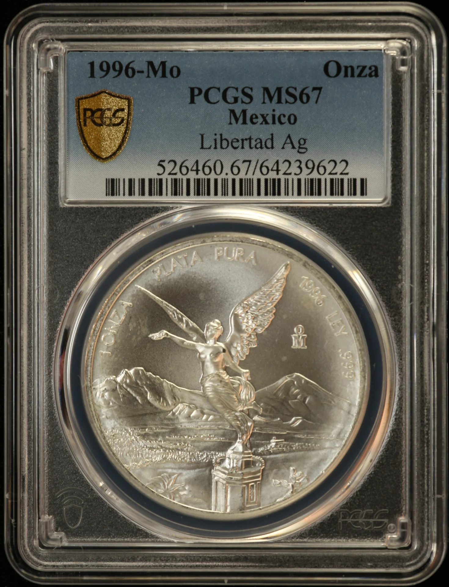 Mexican Coins Modern Silver & Minors Onza Modern Silver & Minors Onza 1996 Mo PCGS MS67 0161394 Modern Silver & Minors Onza 1996 Mo PCGS MS67 0161394