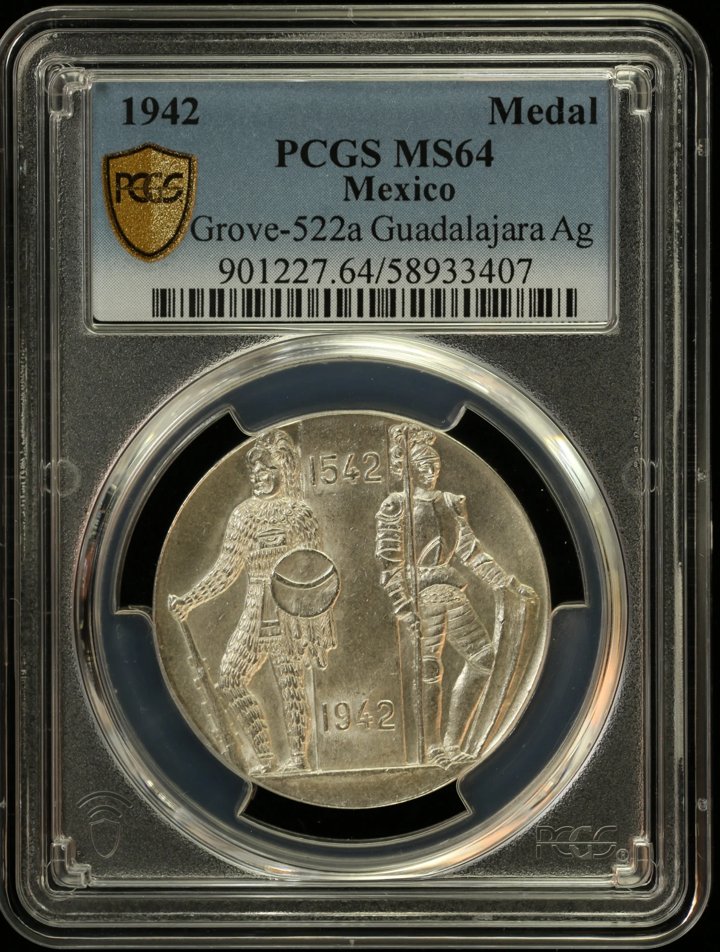 Medals & Tokens Mexican Coins Medals & Tokens Guadalajara Silver Medal 1942 PCGS MS64 Grove-522a 0161548 Medals & Tokens Guadalajara Silver Medal 1942 PCGS MS64 Grove-522a 0161548Medals & Tokens Guadalajara Silver Medal 1942 PCGS MS64 Grove-522a 0161548