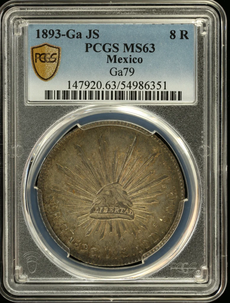 Guadalajara 8 Reales 1893 Ga JS PCGS MS63 0161506