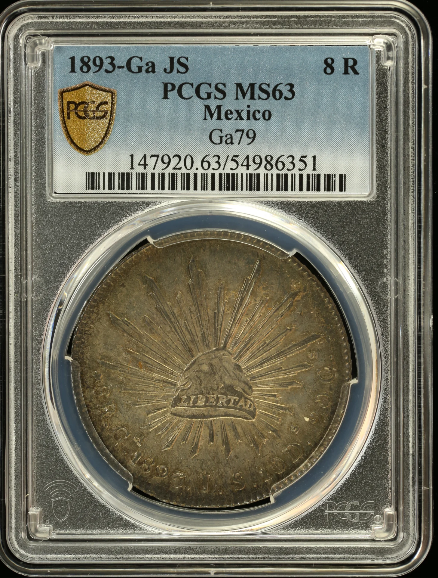 Guadalajara Mexican Coins Republic 8 Reales Guadalajara 8 Reales 1893 Ga JS PCGS MS63 0161506 Guadalajara 8 Reales 1893 Ga JS PCGS MS63 0161506Guadalajara 8 Reales 1893 Ga JS PCGS MS63 0161506