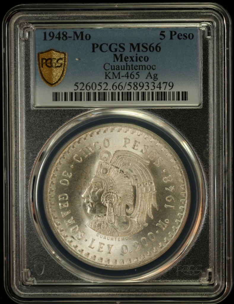 Modern Silver & Minors 5 Peso 1948 Mo PCGS MS66 KM-465 0161559