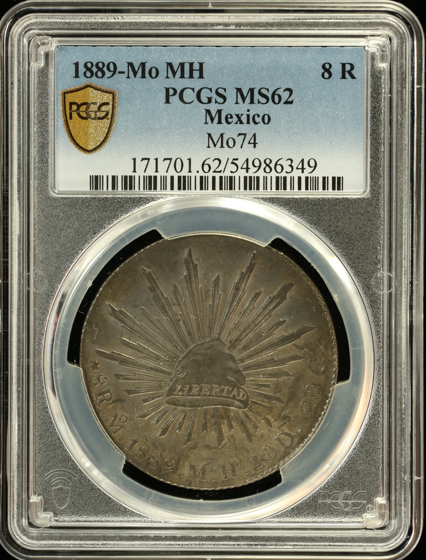 Mexico City 8 Reales 1889 Mo MH PCGS MS62 0161508