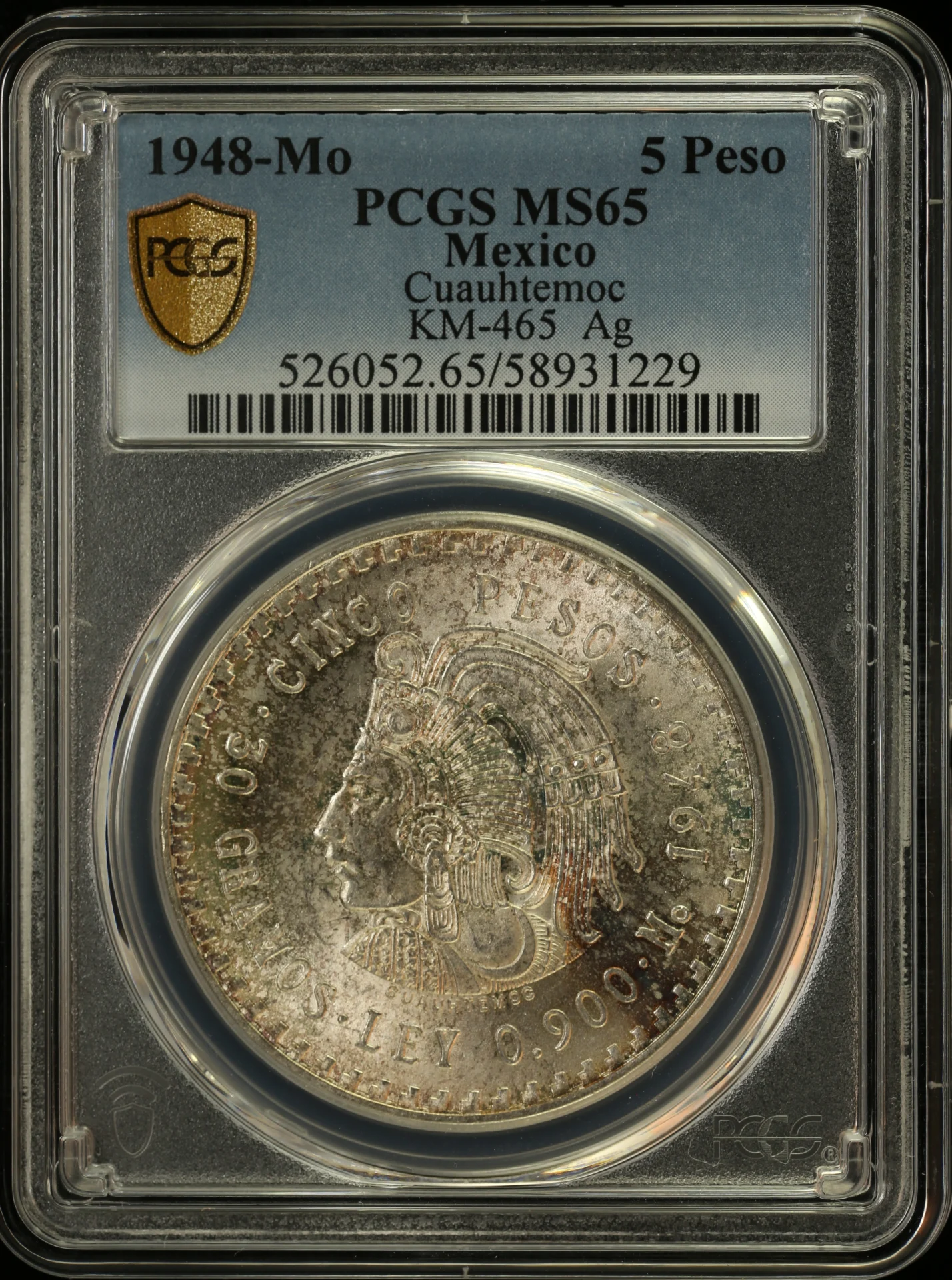 5 Peso Mexican Coins Modern Silver & Minors Modern Silver & Minors 5 Peso 1948 Mo PCGS MS65 KM-465 0161562 Modern Silver & Minors 5 Peso 1948 Mo PCGS MS65 KM-465 0161562Modern Silver & Minors 5 Peso 1948 Mo PCGS MS65 KM-465 0161562
