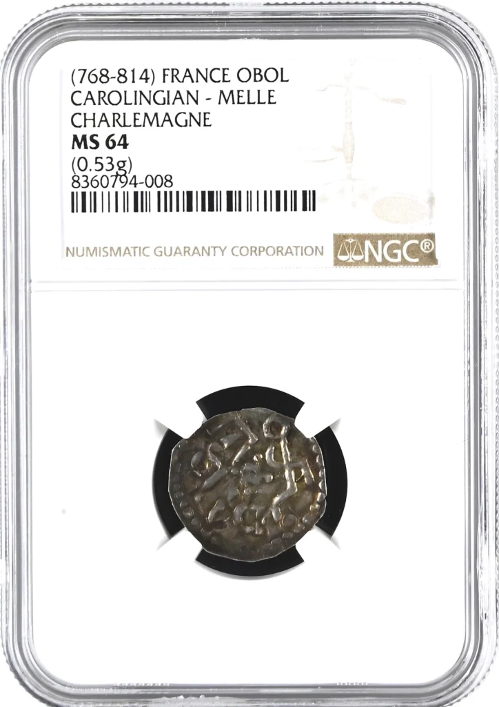 France Obol (768-814) Carolingian-Melle NGC MS64 0162434