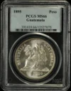 Guatemala Latin American Coins Guatemala Peso 1895 PCGS MS66 0161771 Guatemala Peso 1895 PCGS MS66 0161771