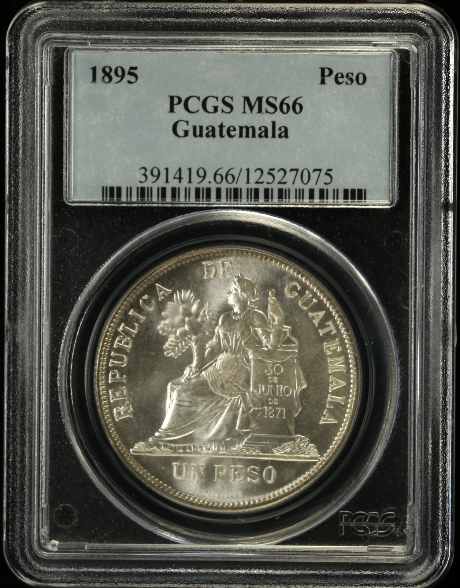 Guatemala Peso 1895 PCGS MS66 0161771