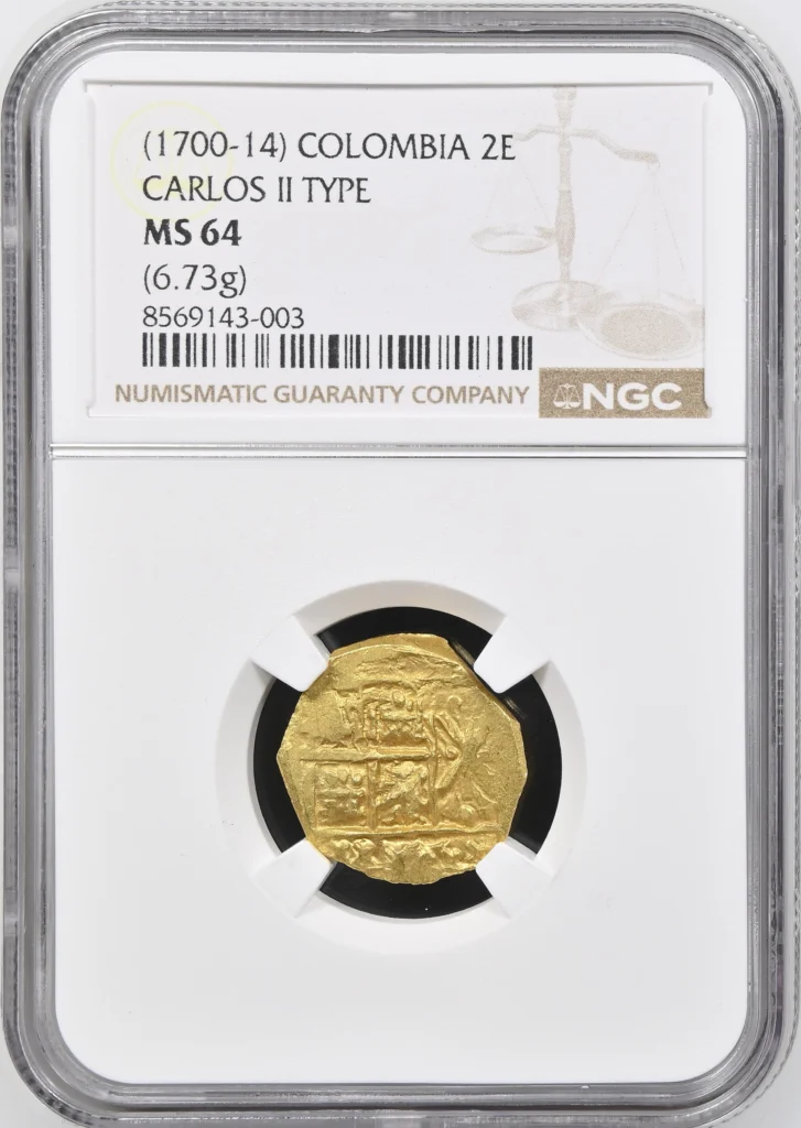 Colombia 2 Escudos (1700-14) NGC MS64 0162018