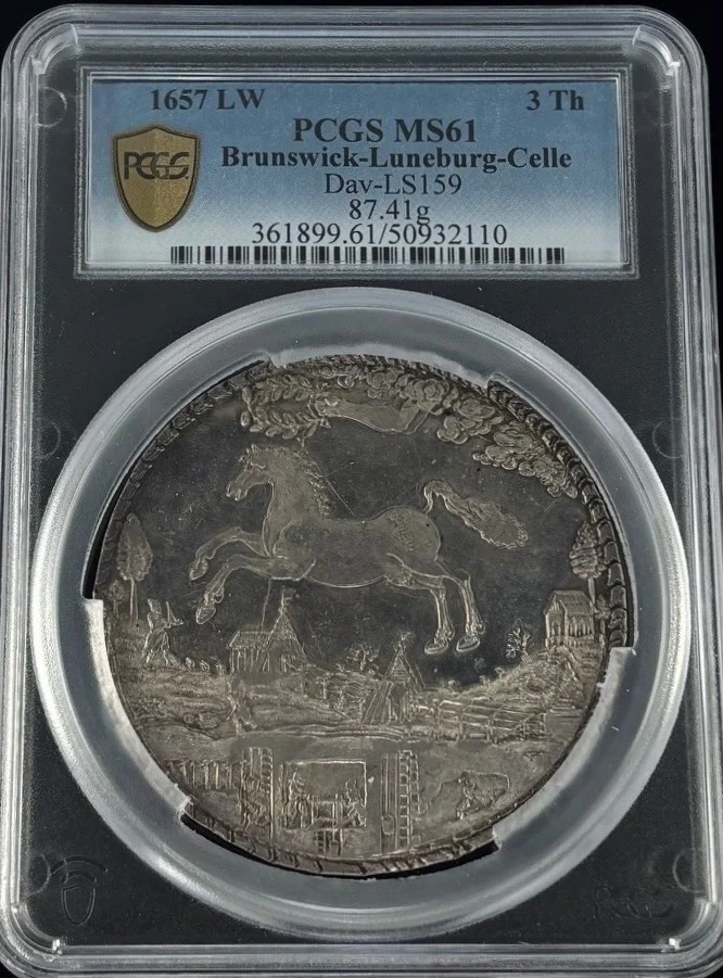 Germany 3 Thaler 1657 LW DAV-LS159 PCGS MS61 0161857
