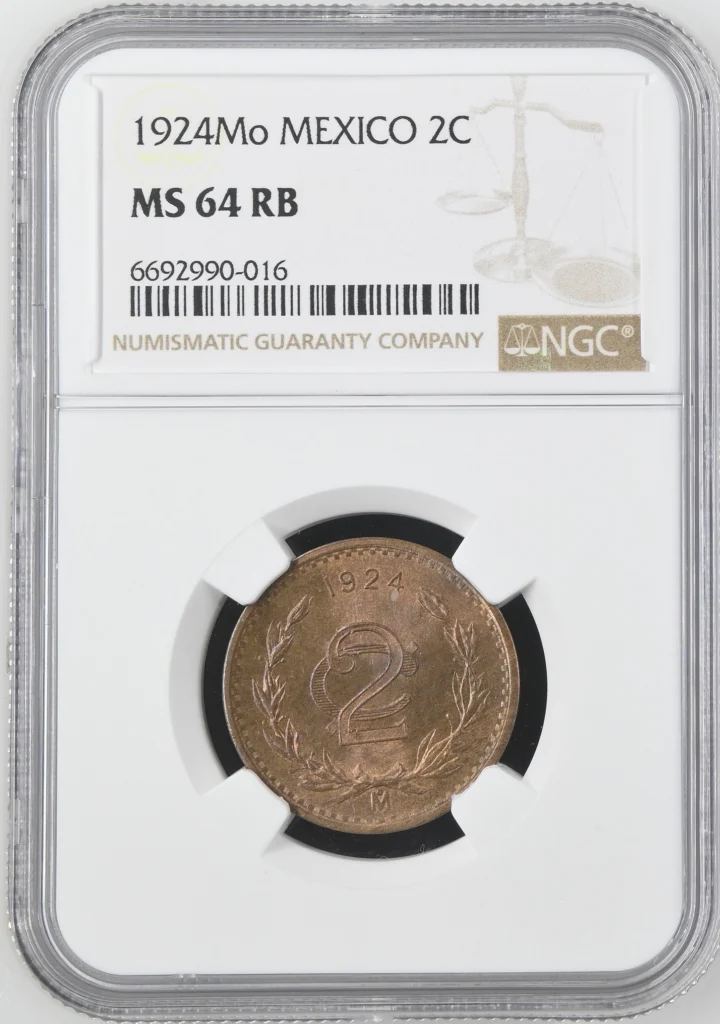 Modern Silver & Minors 2 Centavo 1924 Mo NGC MS64RB 0162073