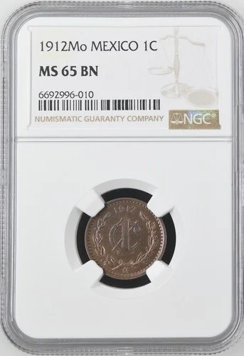 Modern Silver & Minors Centavo 1912 Mo NGC MS65BN 0162075