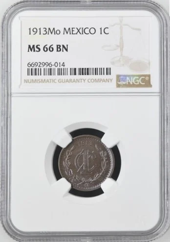 Modern Silver & Minors Centavo 1913 Mo NGC MS66BN 0162077