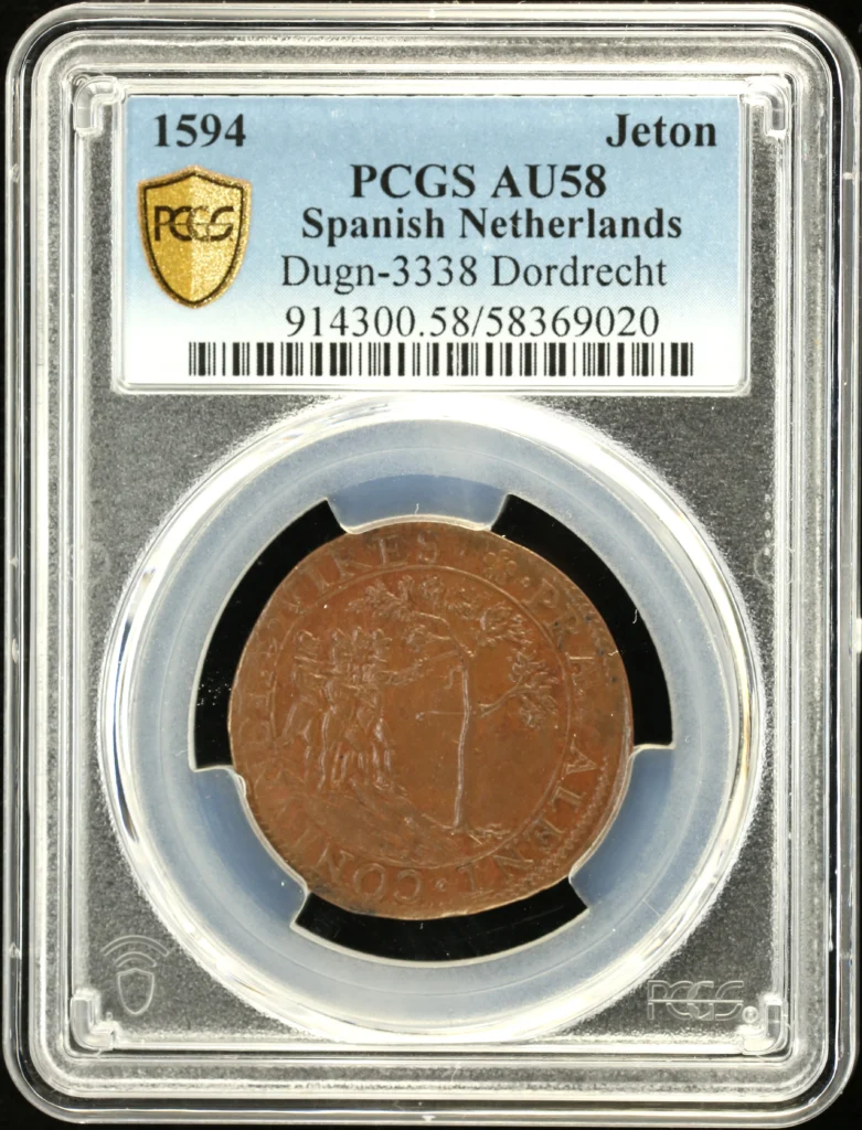Belgium Jeton 1594 Dugn-3338 PCGS AU58 0161820