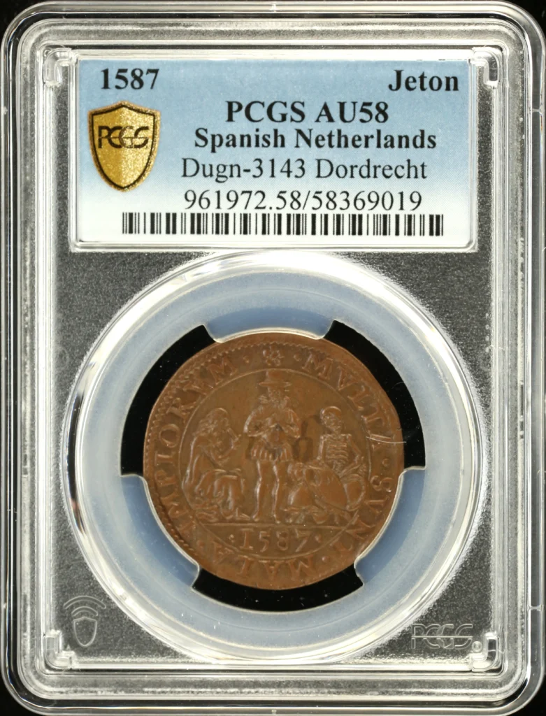 Belgium Jeton 1587 Dugn-3143 PCGS AU58 0161821