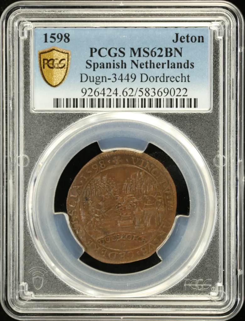 Belgium Jeton 1598 Dugn-3449 PCGS MS62BN 0161825