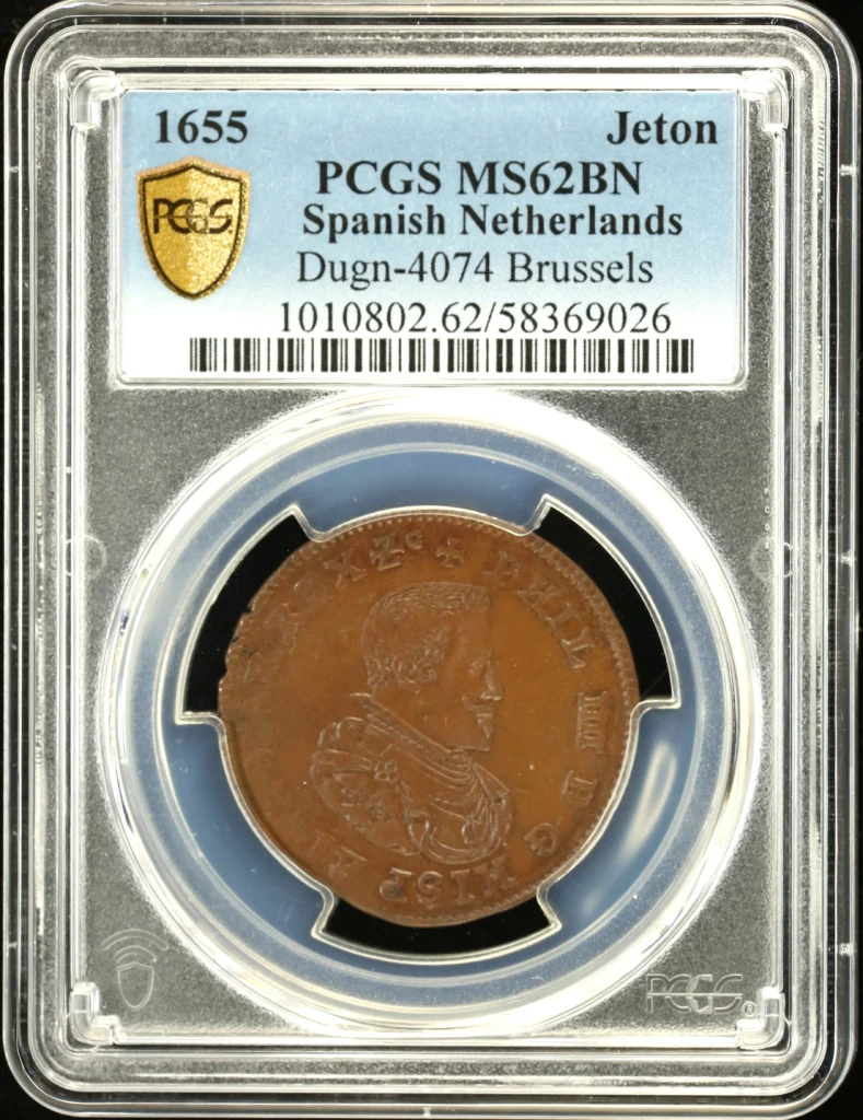 Belgium Jeton 1655 Dugn-4074 PCGS MS62BN 0161826