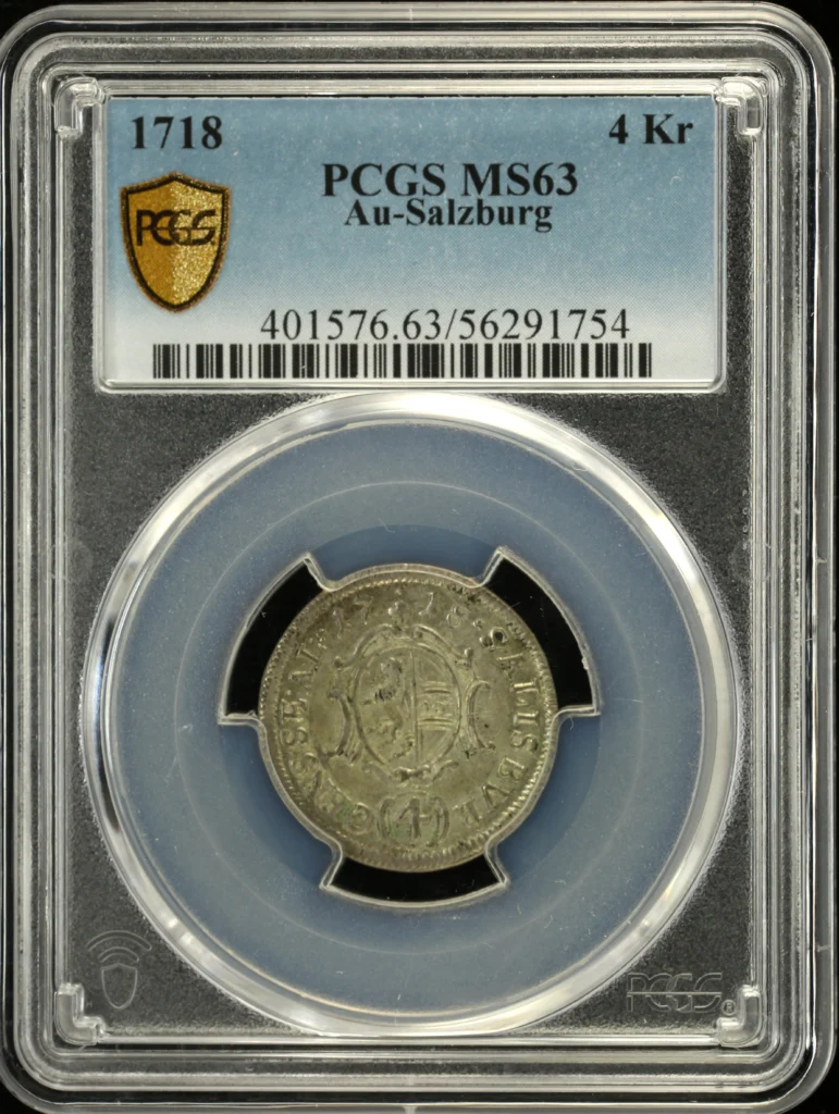 Austria 4 Kreuzer 1718 Salzburg PCGS MS63 0161844