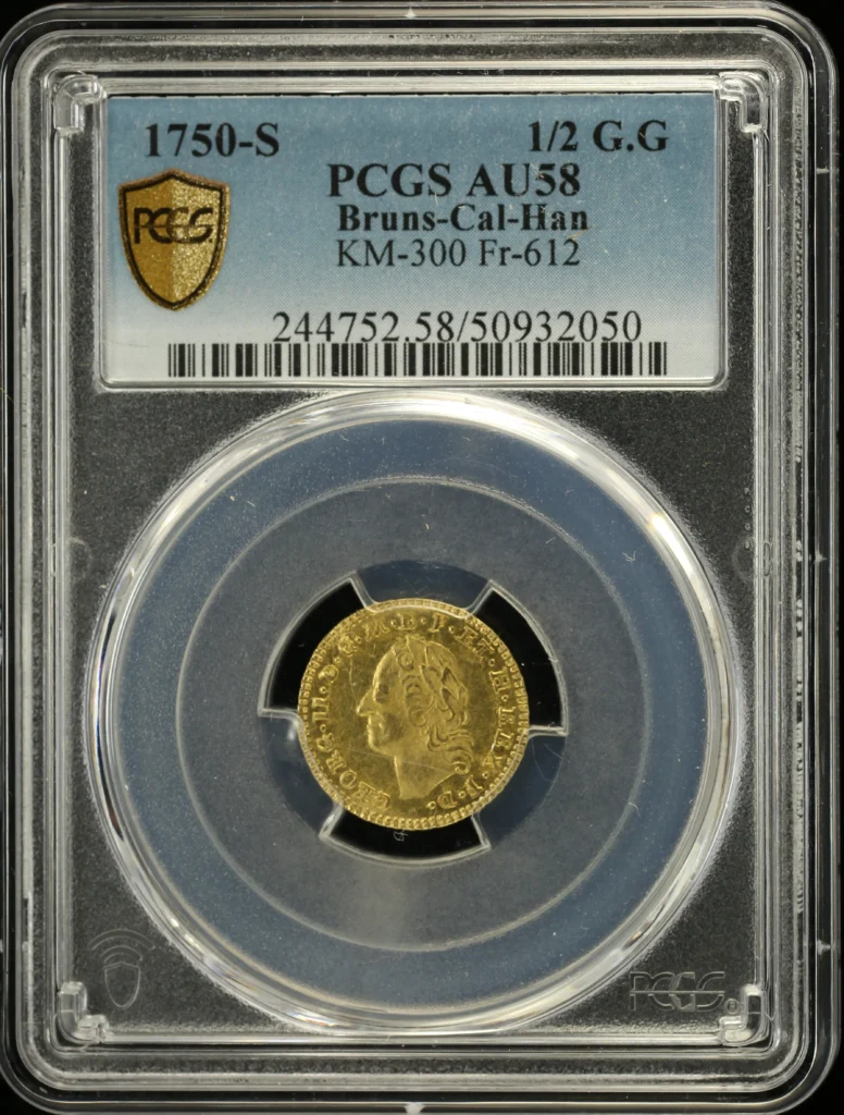 Germany 1/2 Goldgulden 1750 S KM-300 PCGS AU58 0161858