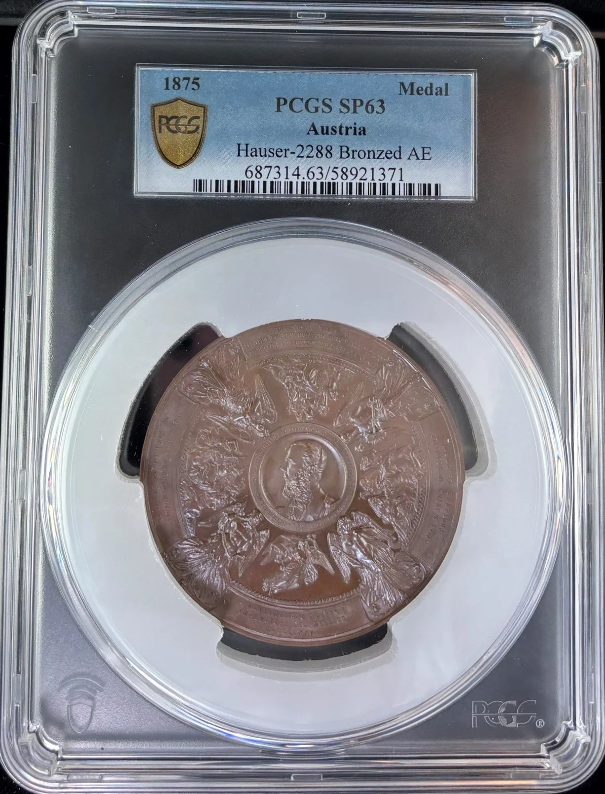 Imperial Era Medals & Tokens Mexican Coins Imperial Era Medals & Tokens Maximilian Bronze Medal 1875 PCGS SP63 Hauser-2288 0161860 Imperial Era Medals & Tokens Maximilian Bronze Medal 1875 PCGS SP63 Hauser-2288 0161860