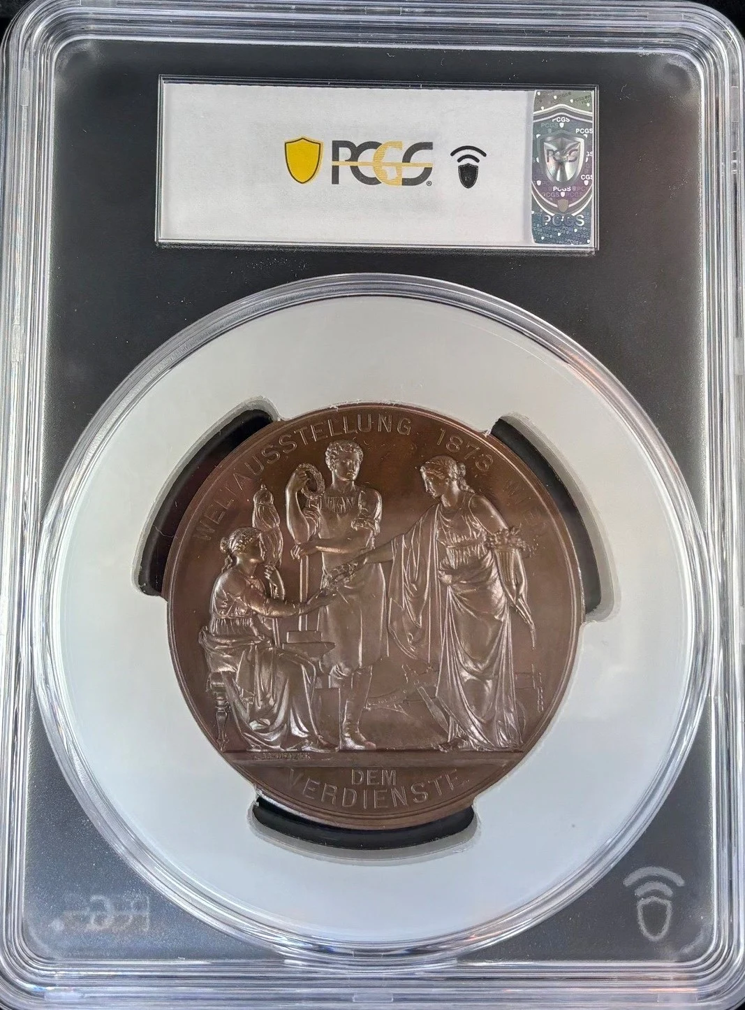 Austria Europe World Coins Austria Bronze Medal 1873 PCGS SP64 Hauser-2911 0161867 Austria Bronze Medal 1873 PCGS SP64 Hauser-2911 0161867Austria Bronze Medal 1873 PCGS SP64 Hauser-2911 0161867 - Image 2