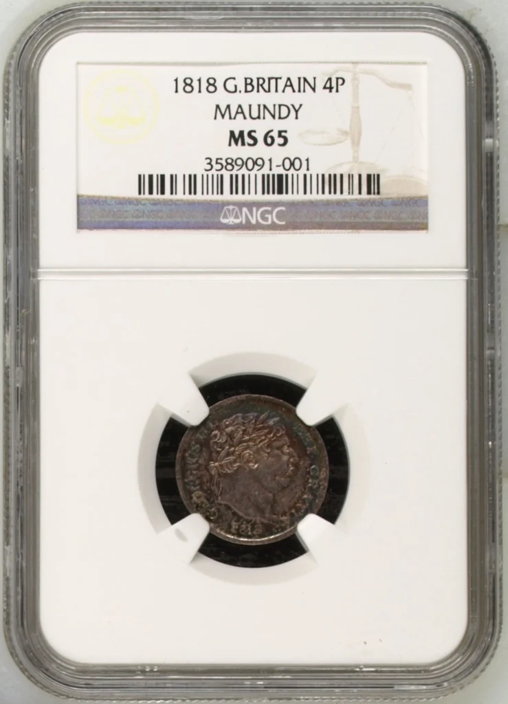 UK (Great Britain) Fourpence 1818 Maundy NGC MS65 0161872