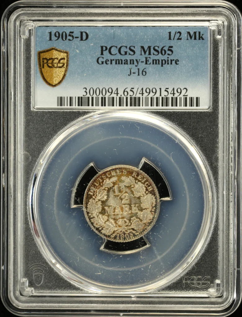 Germany 1/2 Mark 1905 D PCGS MS65 0161884