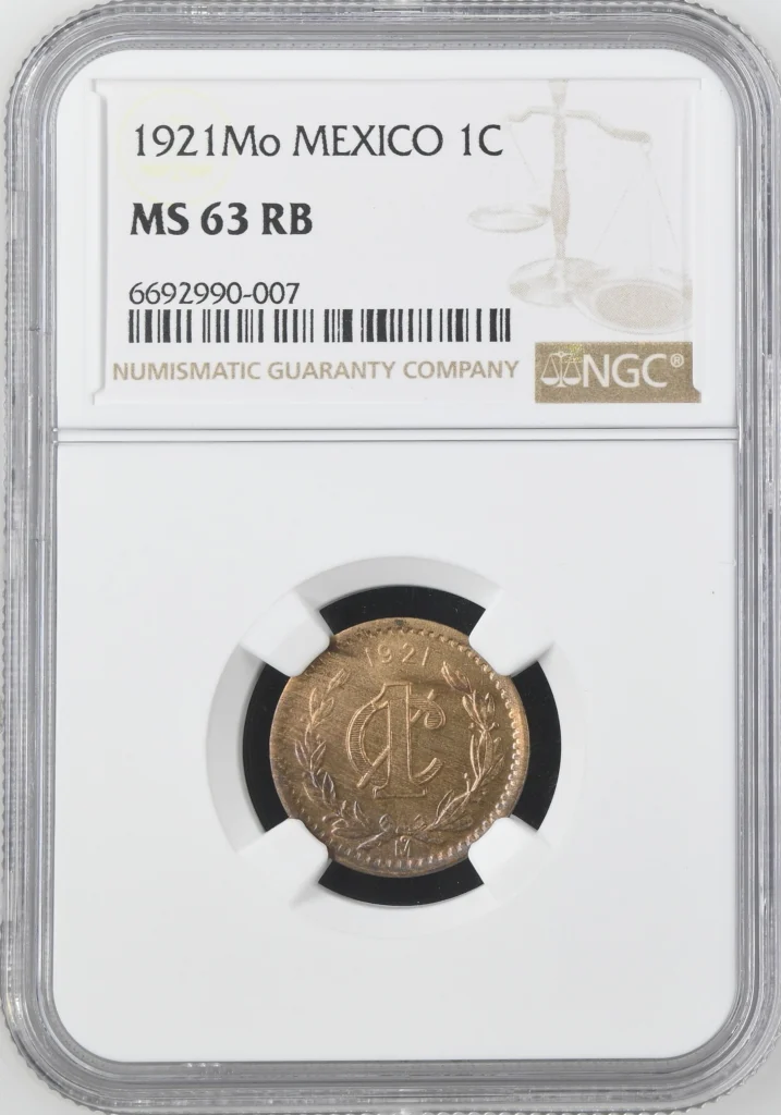 Modern Silver & Minors Centavo 1921 Mo NGC MS63RB 0162089