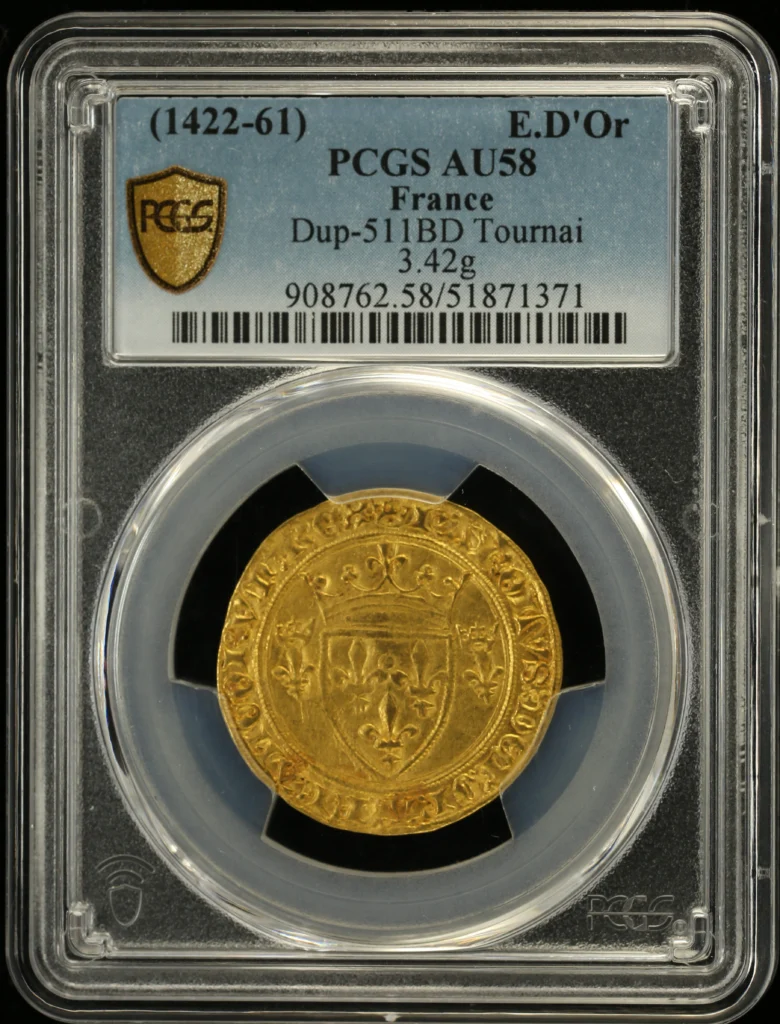 France Ecu d or (1422-61) Tournai PCGS AU58 0161940