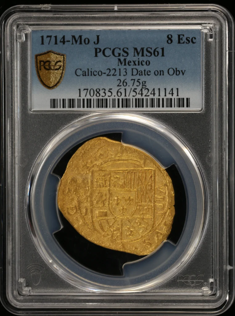 Colonial Gold 8 Escudos 1714 Mo J Calico-2213 PCGS MS61 0162029