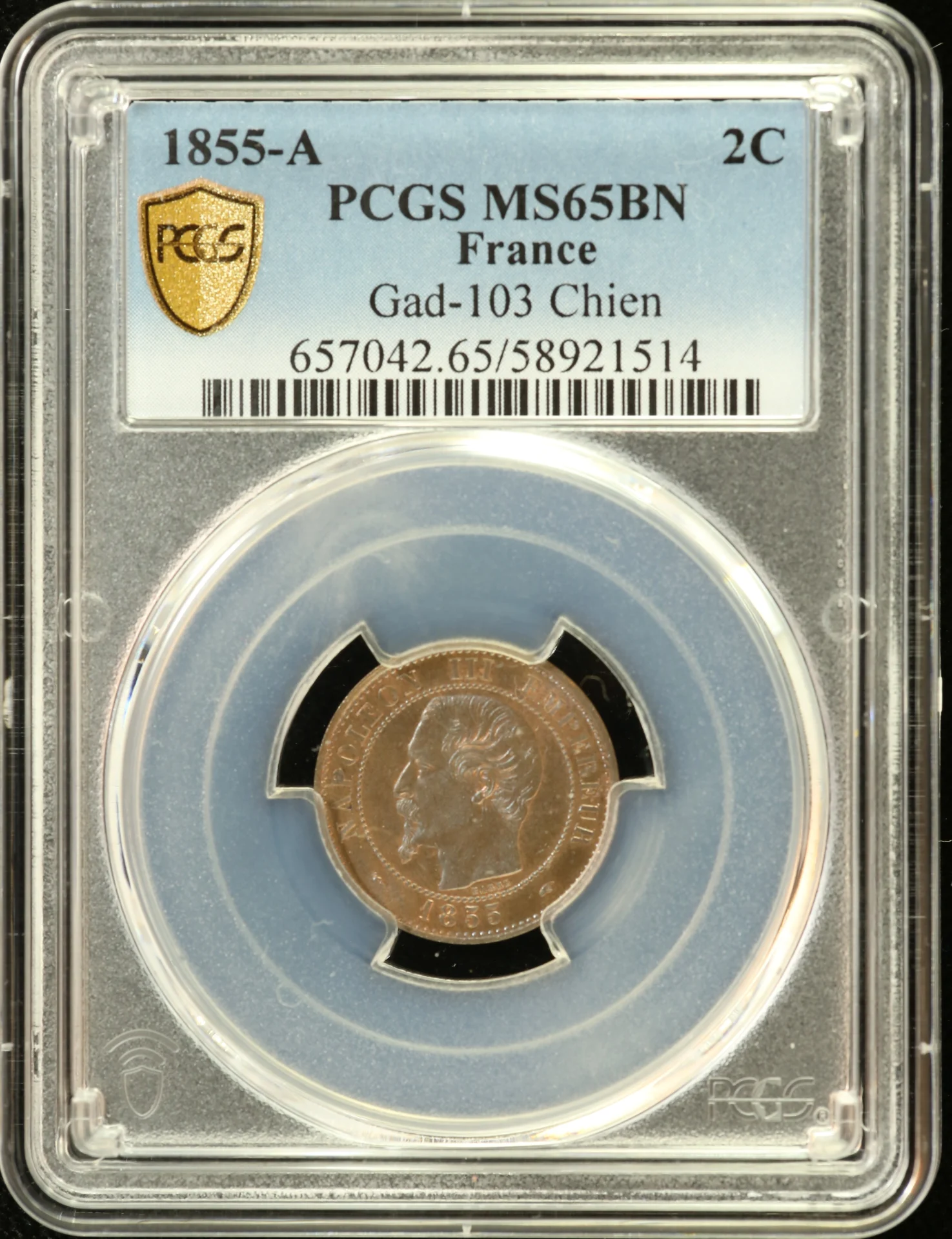 Europe France World Coins France 2 Centime 1855 A PCGS MS65BN Gad-103 0162285 France 2 Centime 1855 A PCGS MS65BN Gad-103 0162285France 2 Centime 1855 A PCGS MS65BN Gad-103 0162285