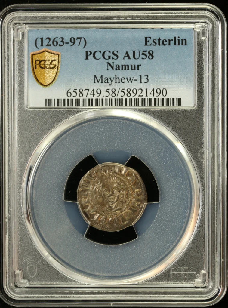 Belgium Esterlin (1263-97) Namur PCGS AU58 Mayhew-13 0162121