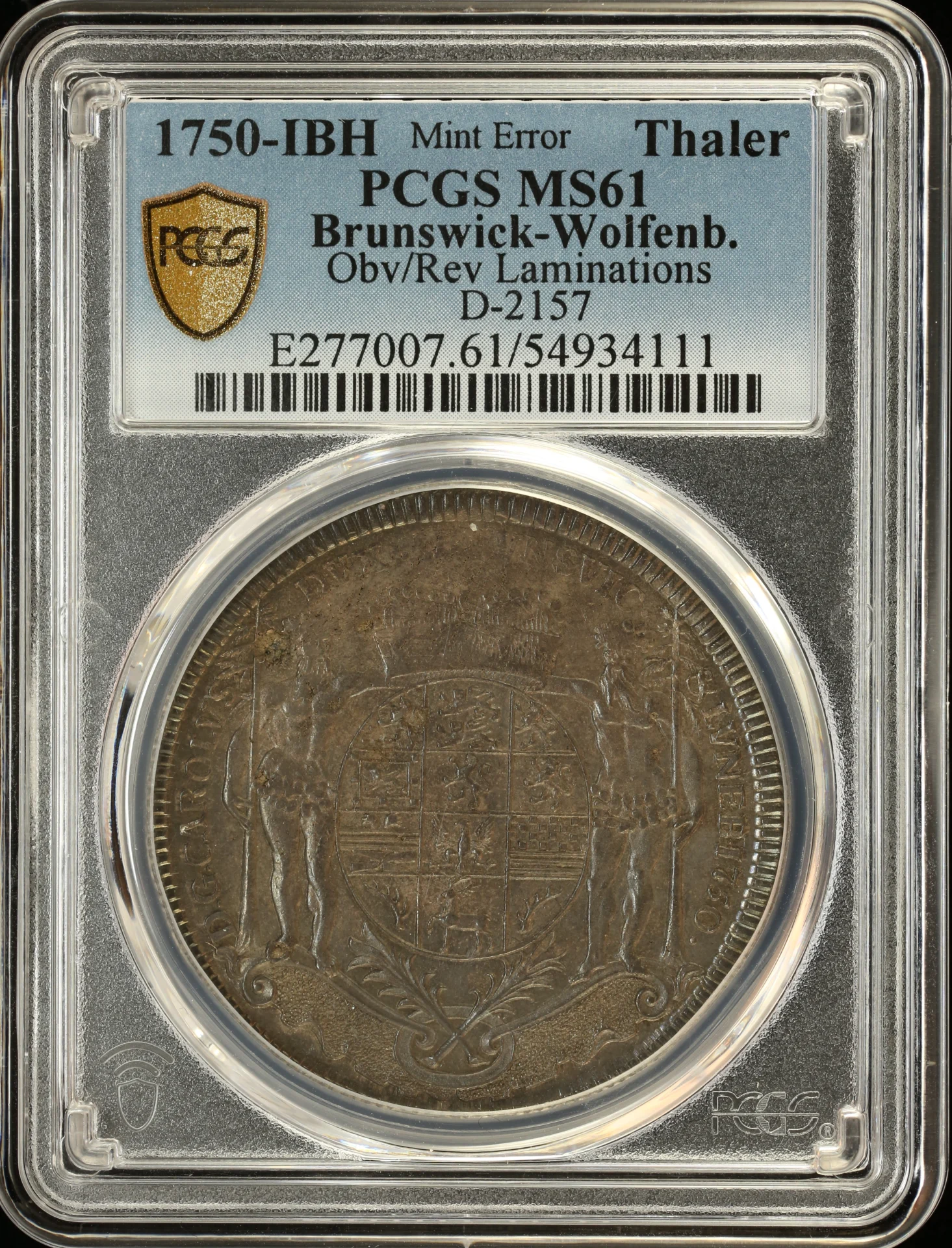 Europe Germany World Coins Germany Mint Error Thaler 1750 IBH PCGS MS61 0162216 Germany Mint Error Thaler 1750 IBH PCGS MS61 0162216