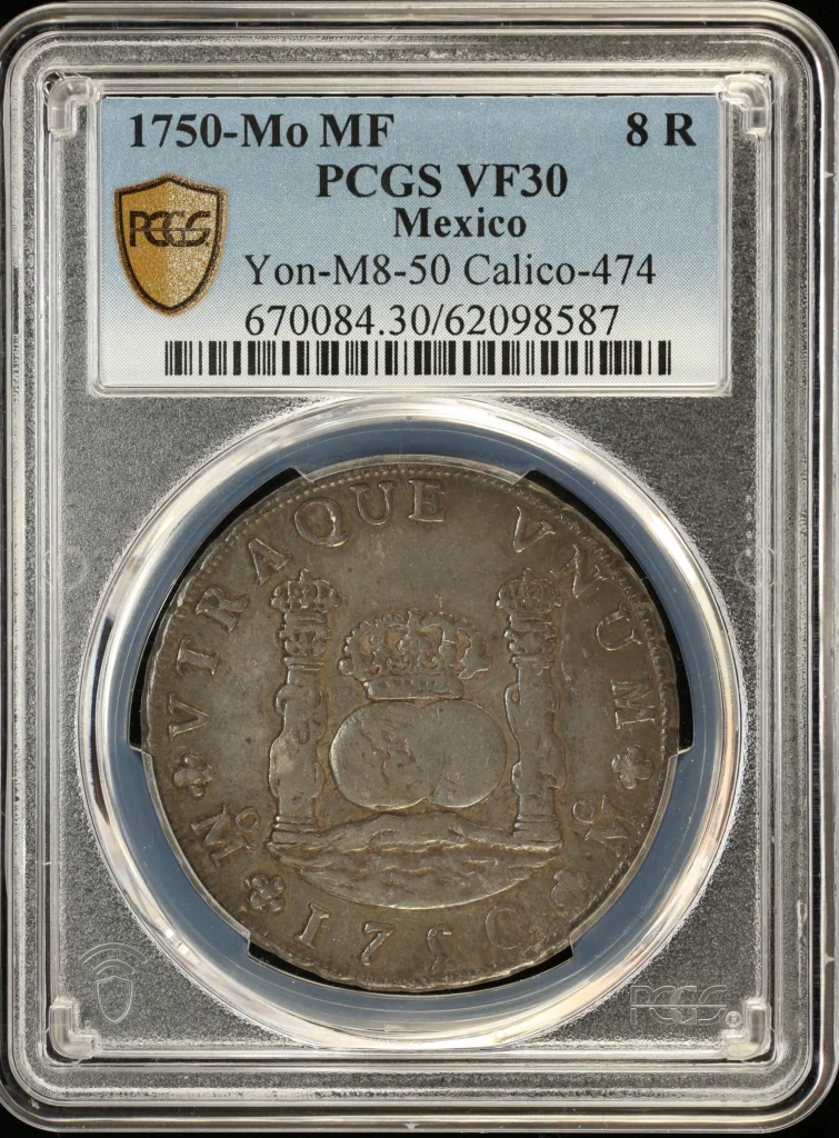 Colonial Silver & Minors Mexican Coins Colonial Silver & Minors 8 Reales 1750 Mo MF PCGS VF30 Calico-474 0161955 Colonial Silver & Minors 8 Reales 1750 Mo MF PCGS VF30 Calico-474 0161955
