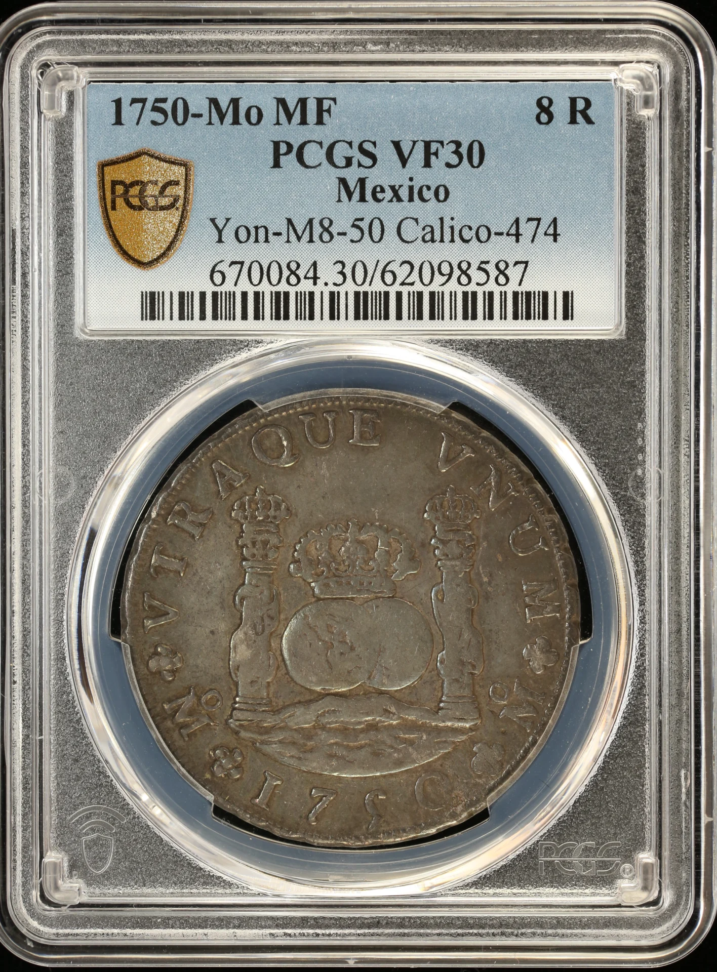 Colonial Silver & Minors Mexican Coins Colonial Silver & Minors 8 Reales 1750 Mo MF PCGS VF30 Calico-474 0161955 Colonial Silver & Minors 8 Reales 1750 Mo MF PCGS VF30 Calico-474 0161955