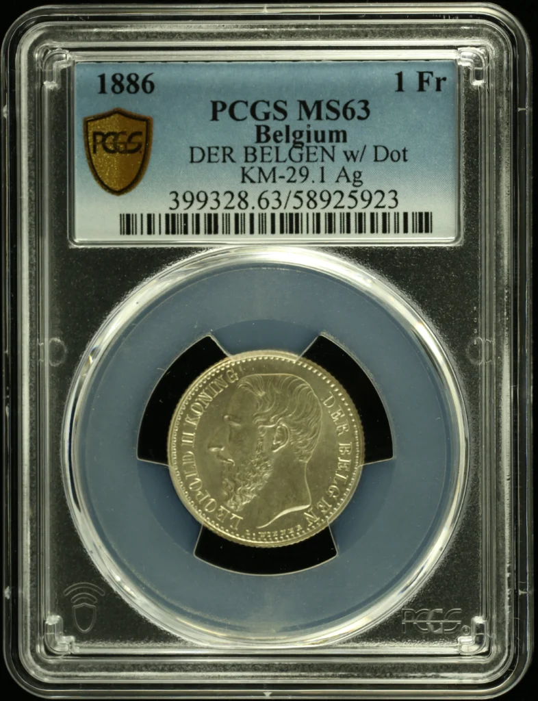Belgium Europe World Coins Belgium Franc 1886 KM-29.1 PCGS MS63 0162139 Belgium Franc 1886 KM-29.1 PCGS MS63 0162139