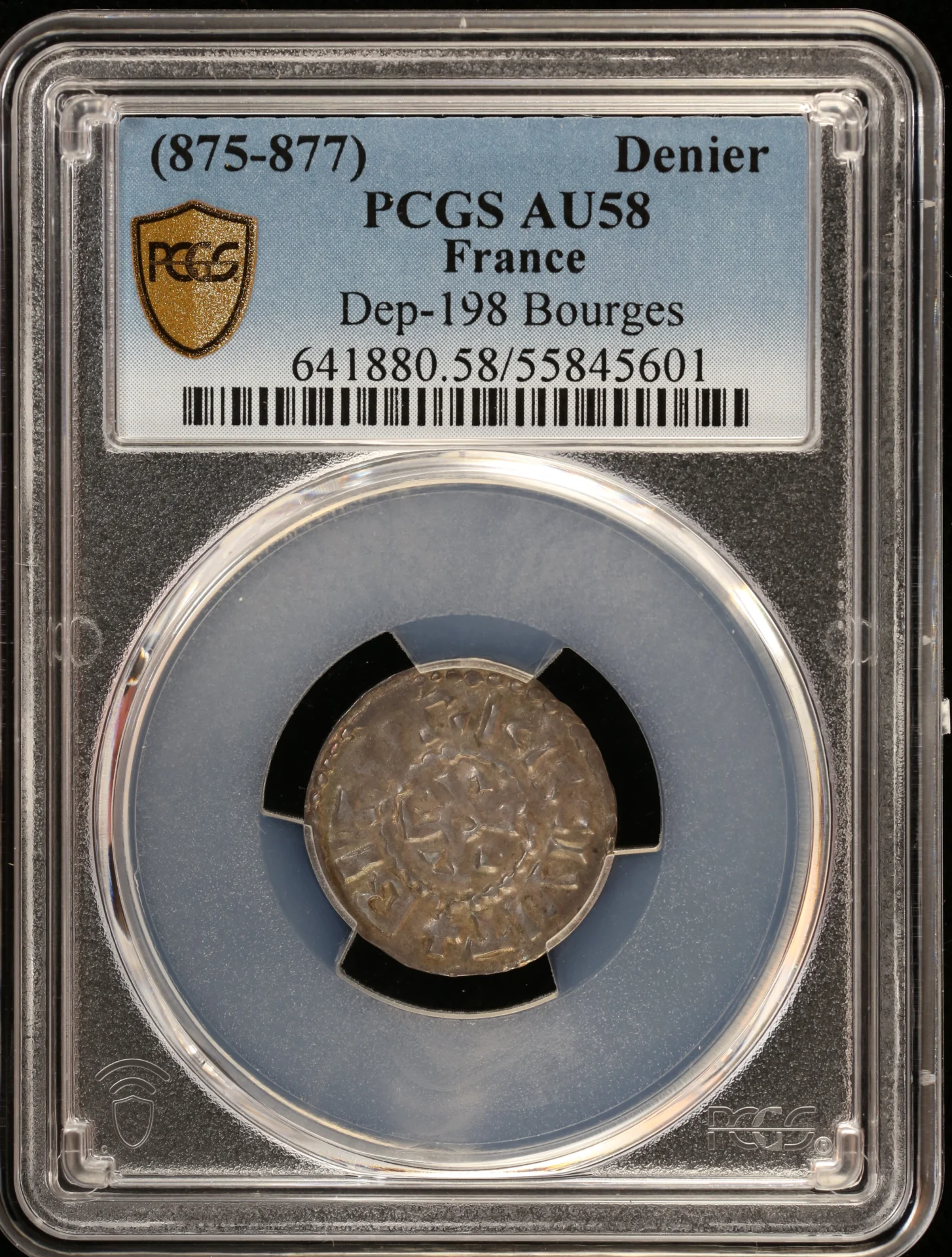 Europe France World Coins France Denier (875-877) Bourges PCGS AU58 0161924 France Denier (875-877) Bourges PCGS AU58 0161924